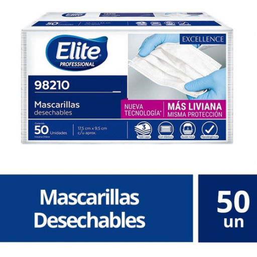 TAPABOCAS ELITE 3 CAPAS  X 50 UNIDADES X 40 PAQUETES