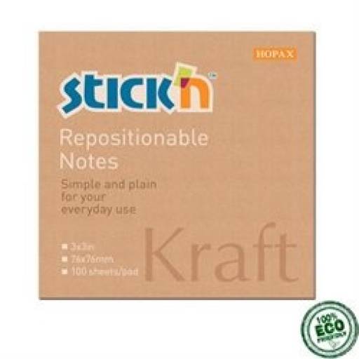 POST IT KRAFT 76 X 76mm.  ECOLOGICO